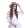 Соломенная шляпа Канотье рис полоска--6