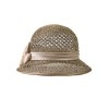 Соломенная шляпка № 19  с ажурным плетением по тулии и полю--1
