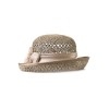 Соломенная шляпка № 22  с ажурным плетением по тулии и полю--0