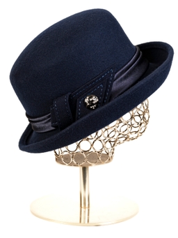 Фетровая шляпка №10 тёмно-синяя