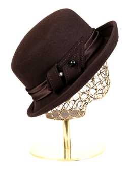 Фетровая шляпка №10 коричневая