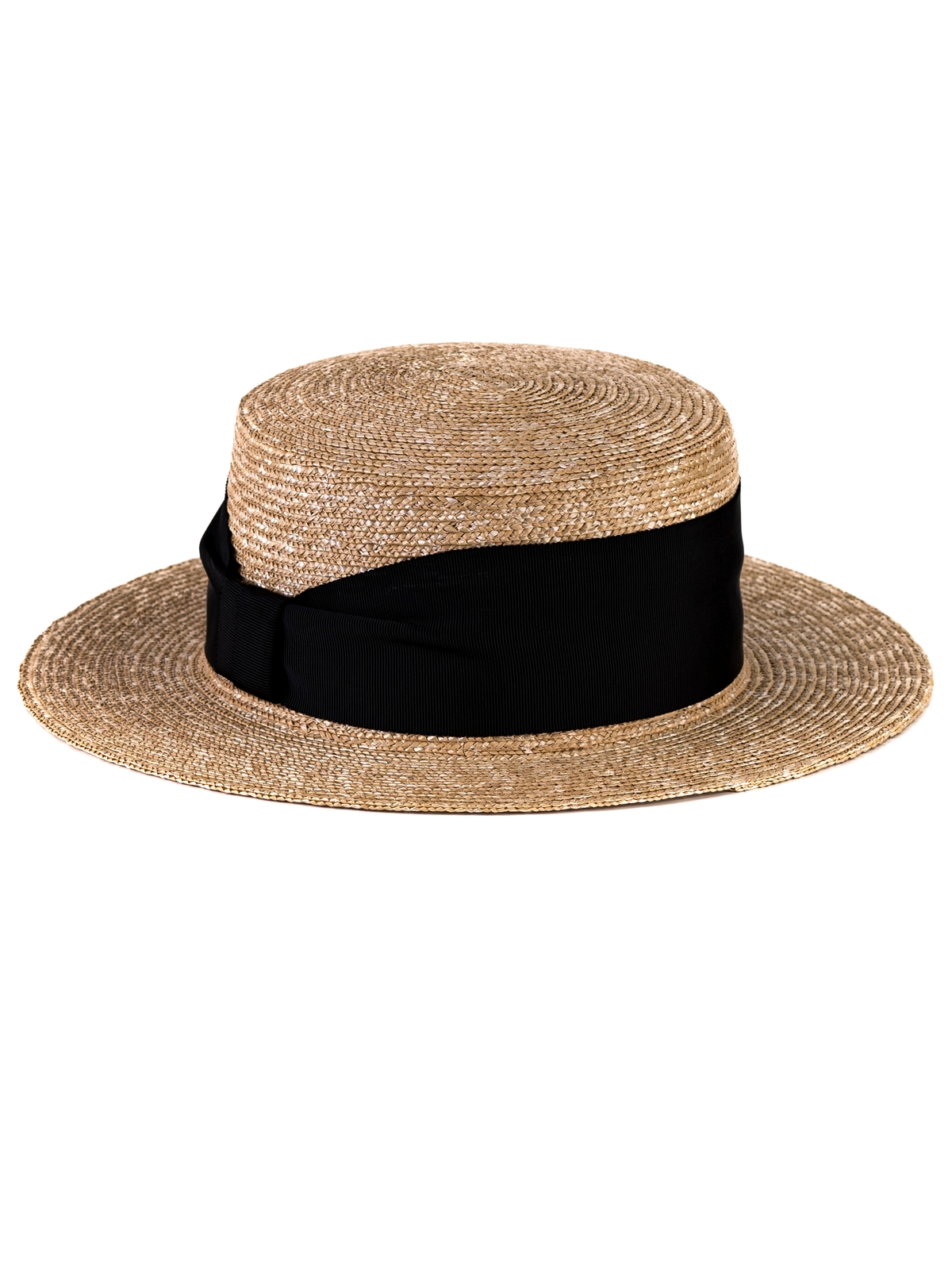 Соломенная шляпа Канотье7 микро черная--1