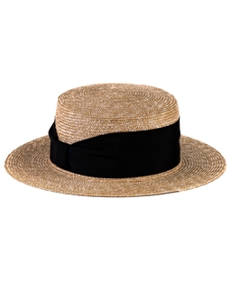 Соломенная шляпа Канотье7 микро черная--1