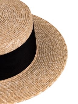 Соломенная шляпа Канотье7 микро черная--3