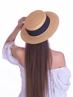 Соломенная шляпа Канотье7 микро черная--14