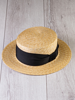 Соломенная шляпа Канотье7 микро черная--17