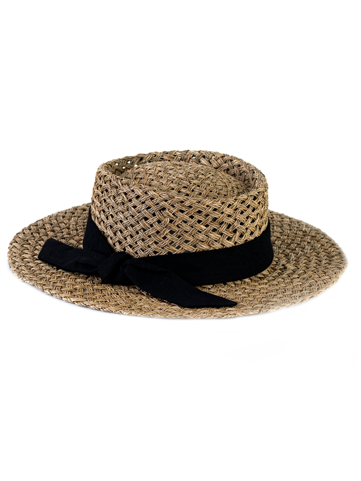 Соломенная шляпа Канотье Рис бант--3