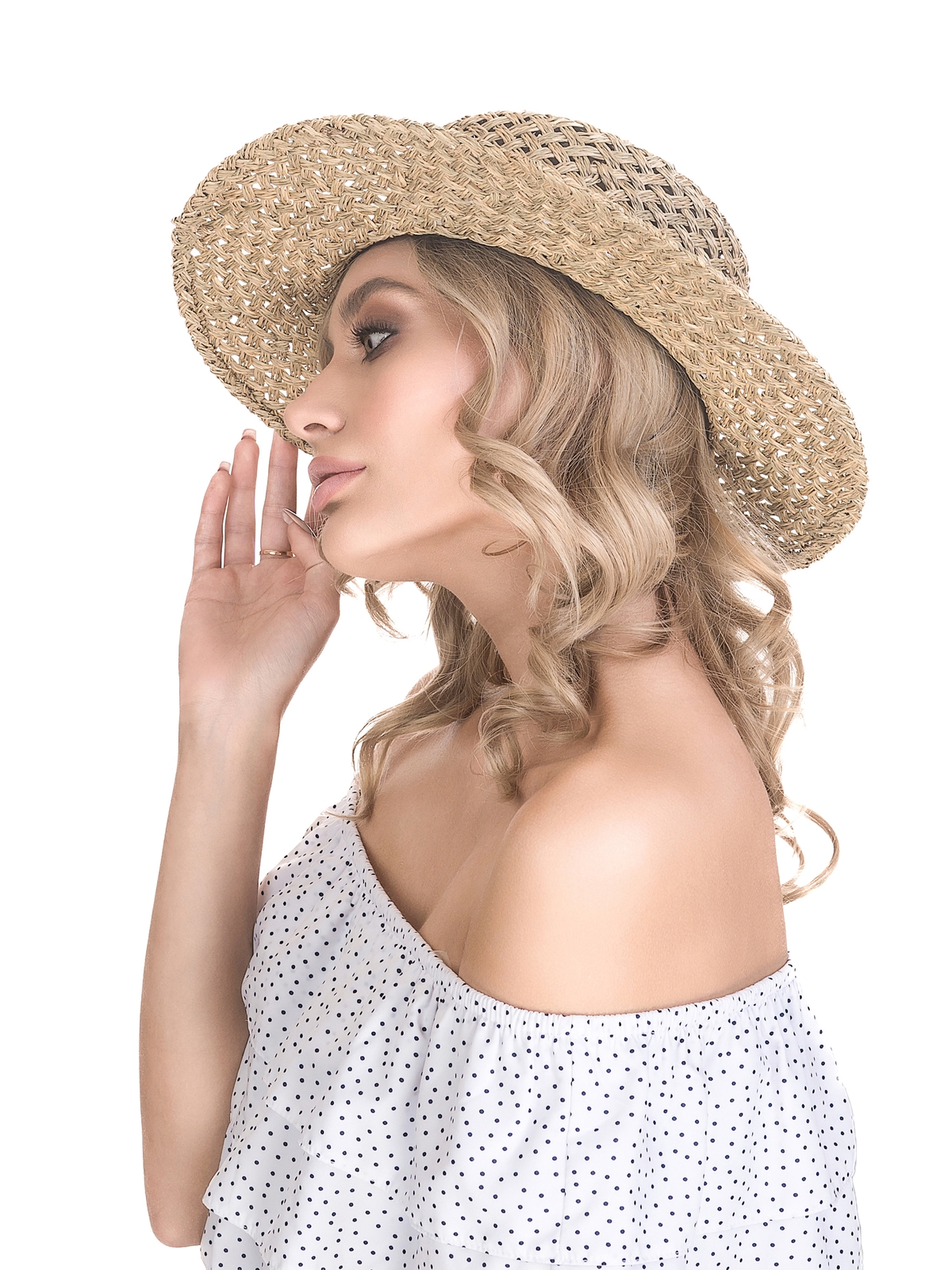 Соломенная шляпа Канотье рис полоска--14