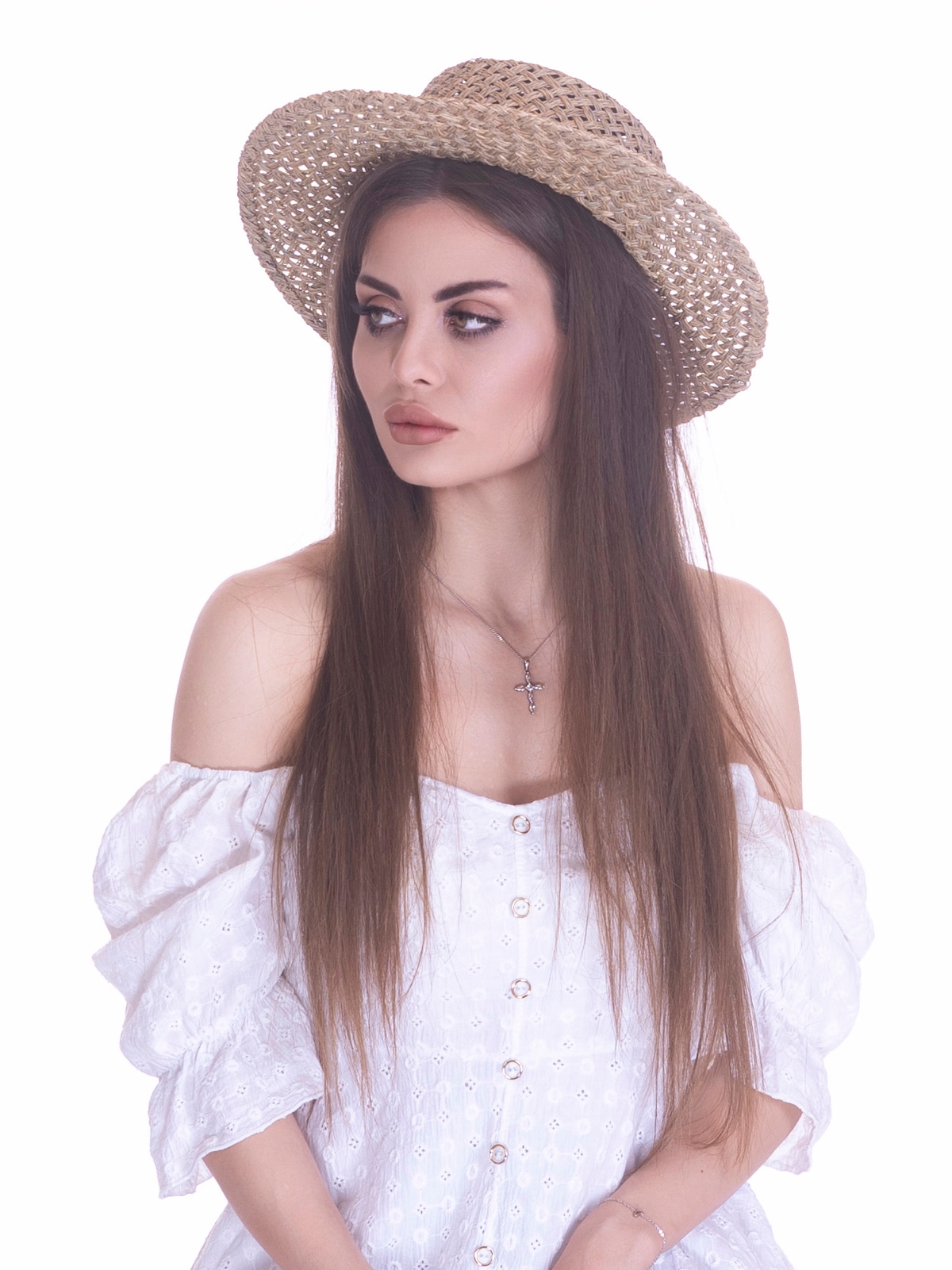 Соломенная шляпа Канотье рис полоска--4