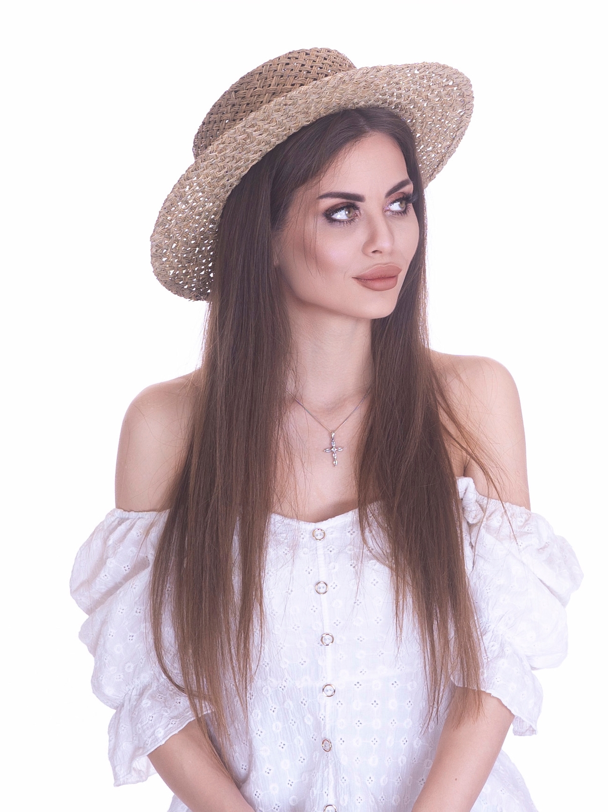 Соломенная шляпа Канотье рис полоска--5