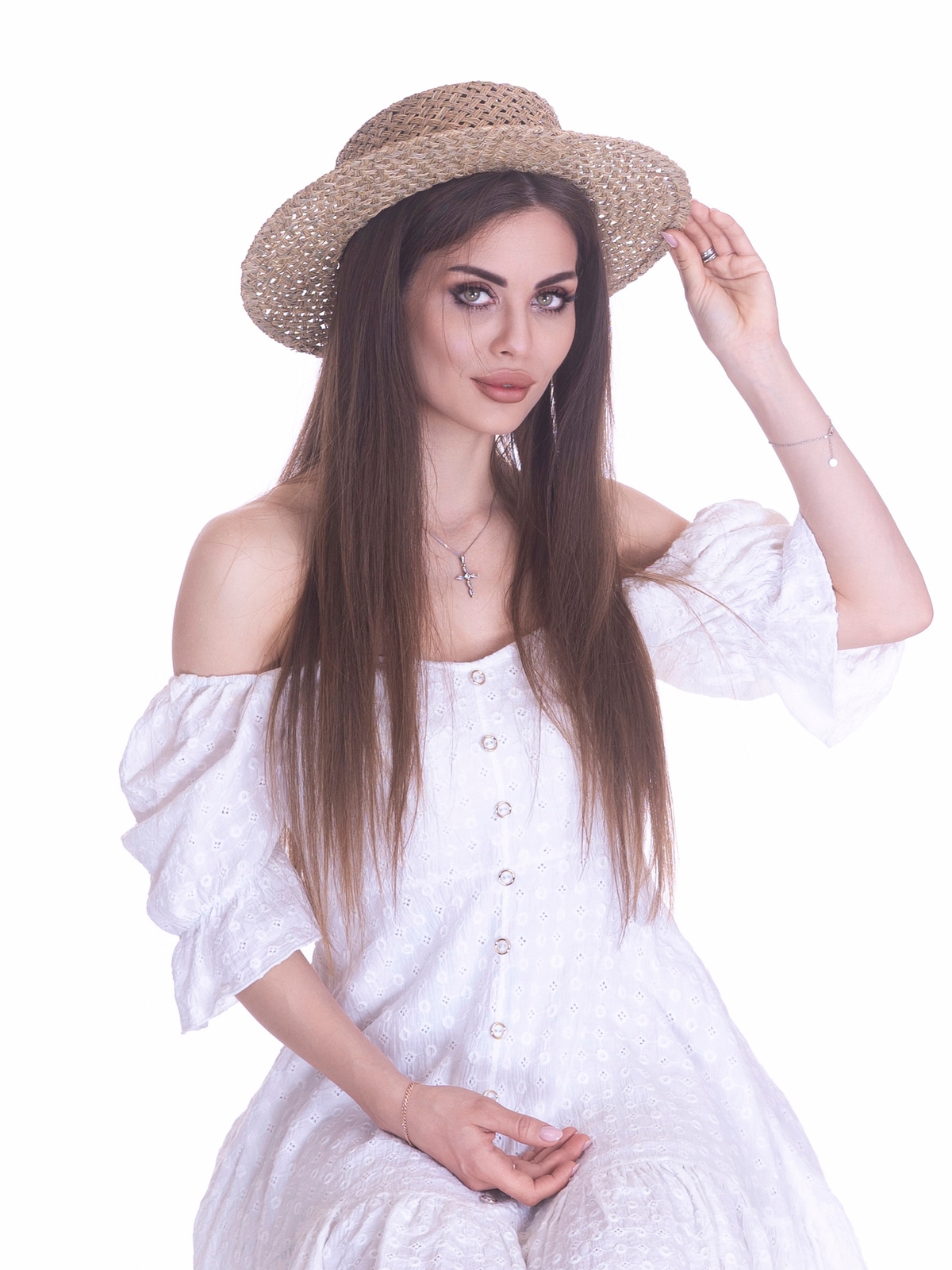 Соломенная шляпа Канотье рис полоска--6