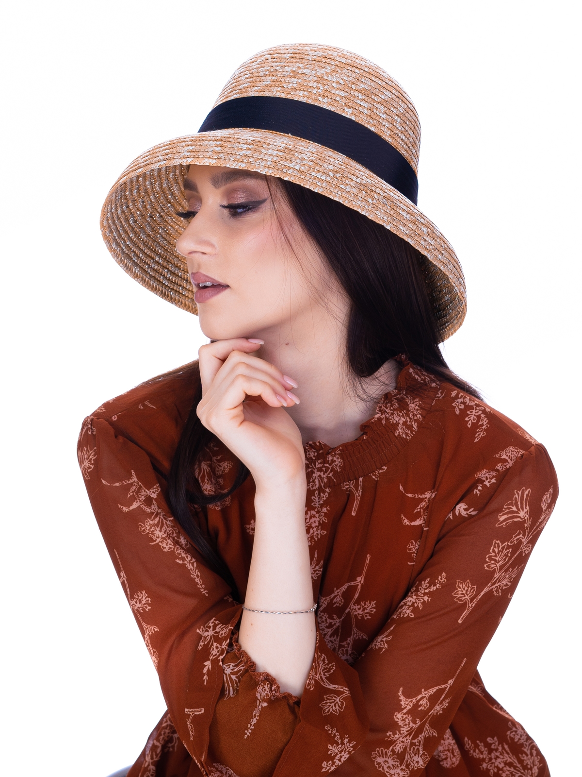 Соломенная шляпа Одри мини--13