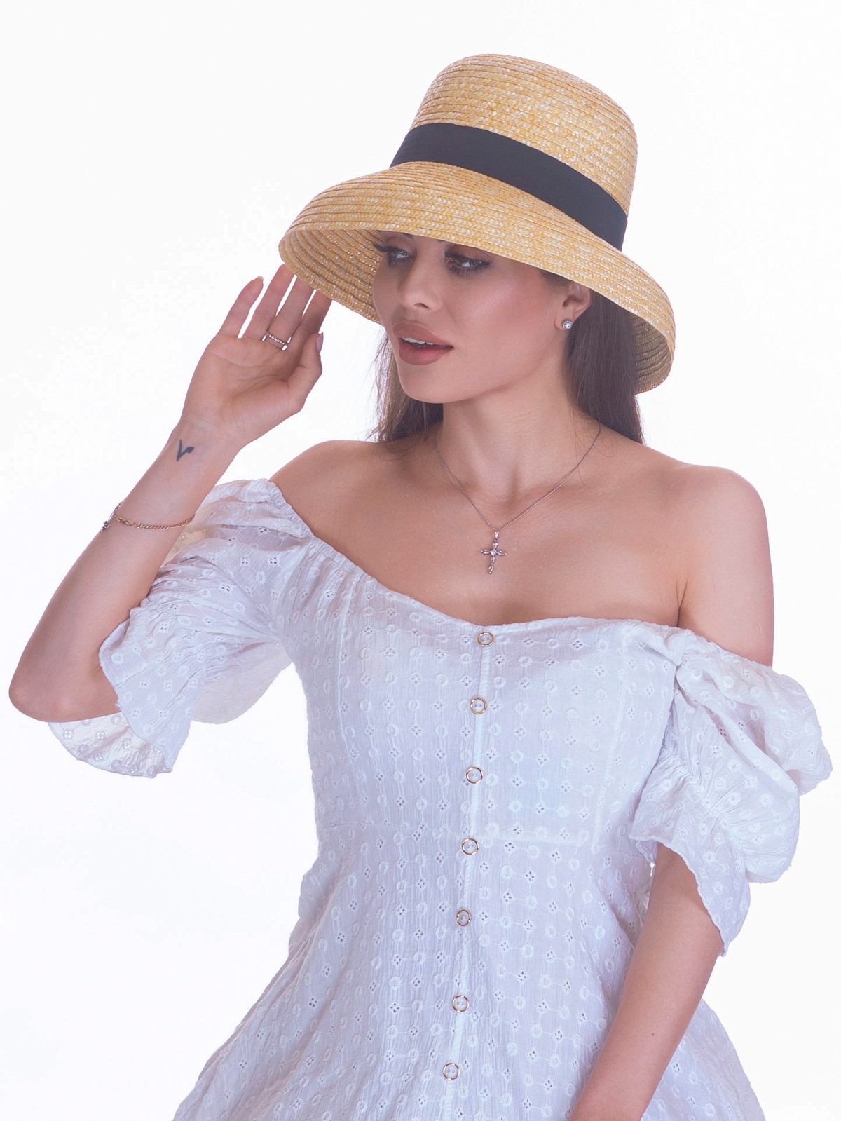 Соломенная шляпа Одри мини--16