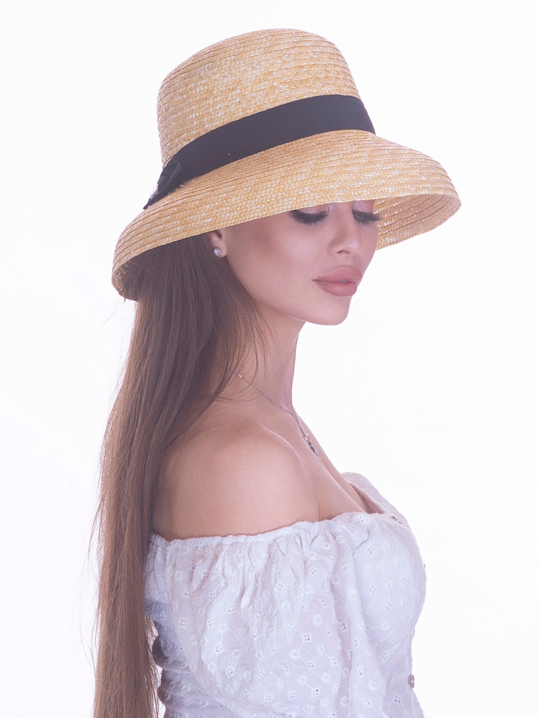 Соломенная шляпа Одри мини--18