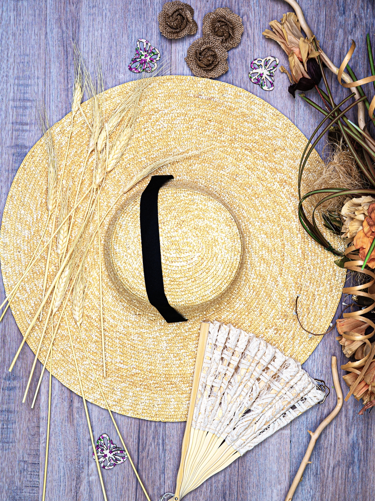 Соломенная шляпа Тотти L с лентами--2