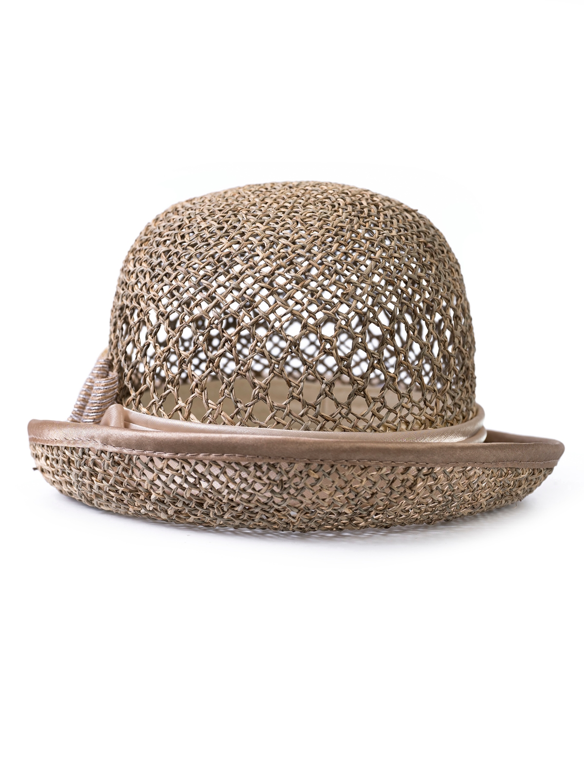 Соломенная шляпка № 20  с ажурным плетением по тулии--0