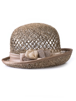 Соломенная шляпка № 20  с ажурным плетением по тулии