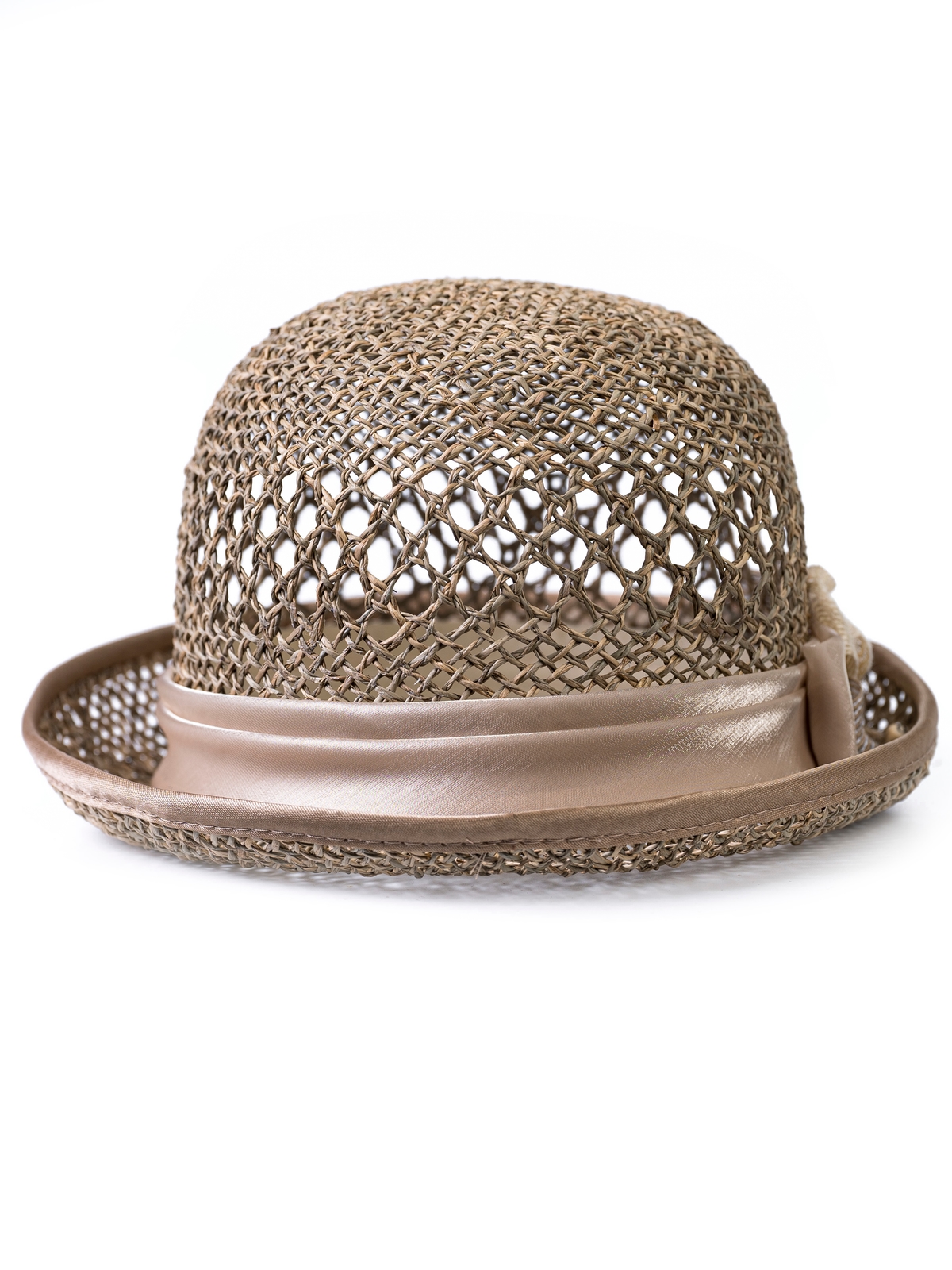 Соломенная шляпка № 20  с ажурным плетением по тулии--2