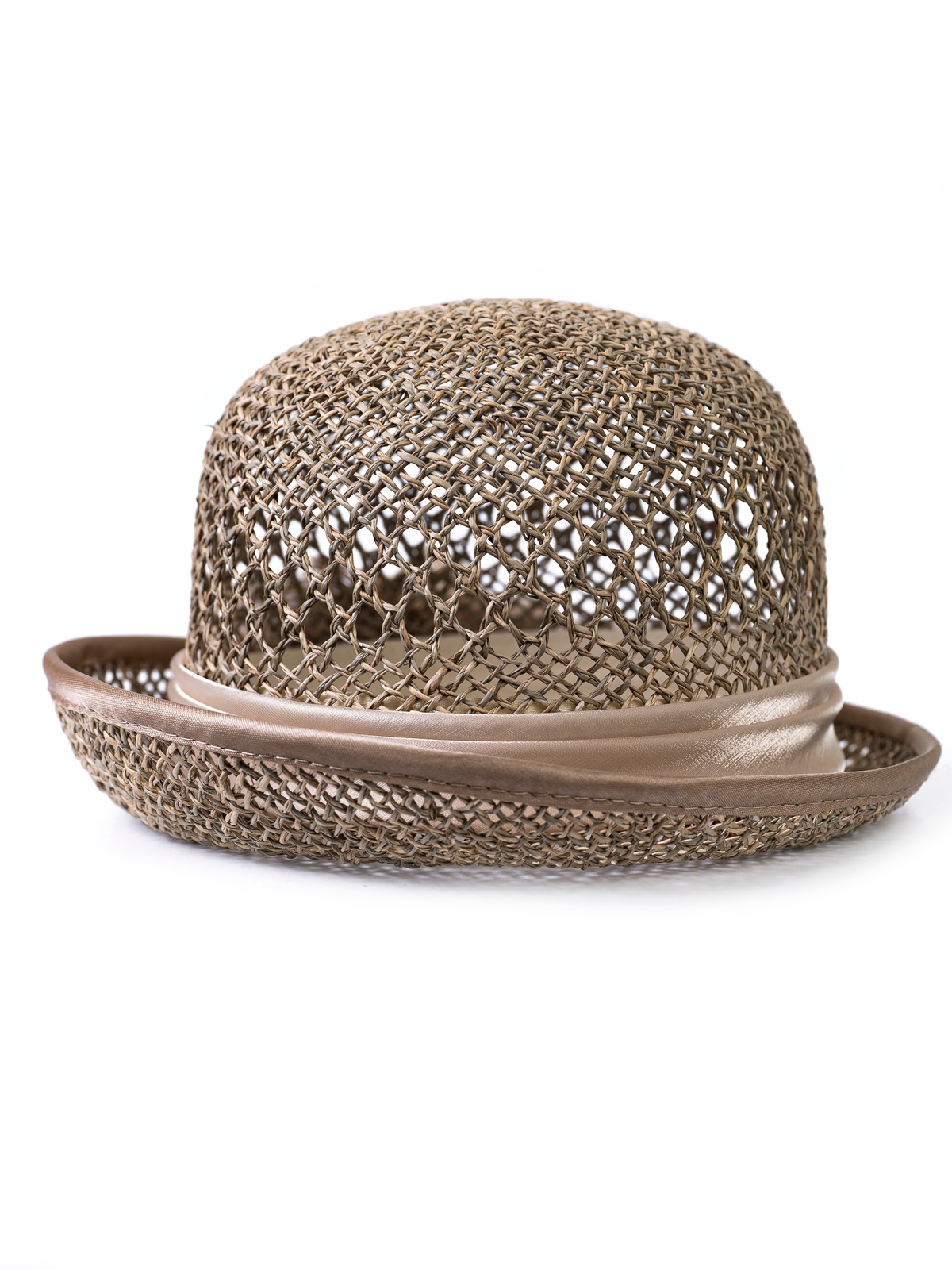 Соломенная шляпка № 20  с ажурным плетением по тулии--3