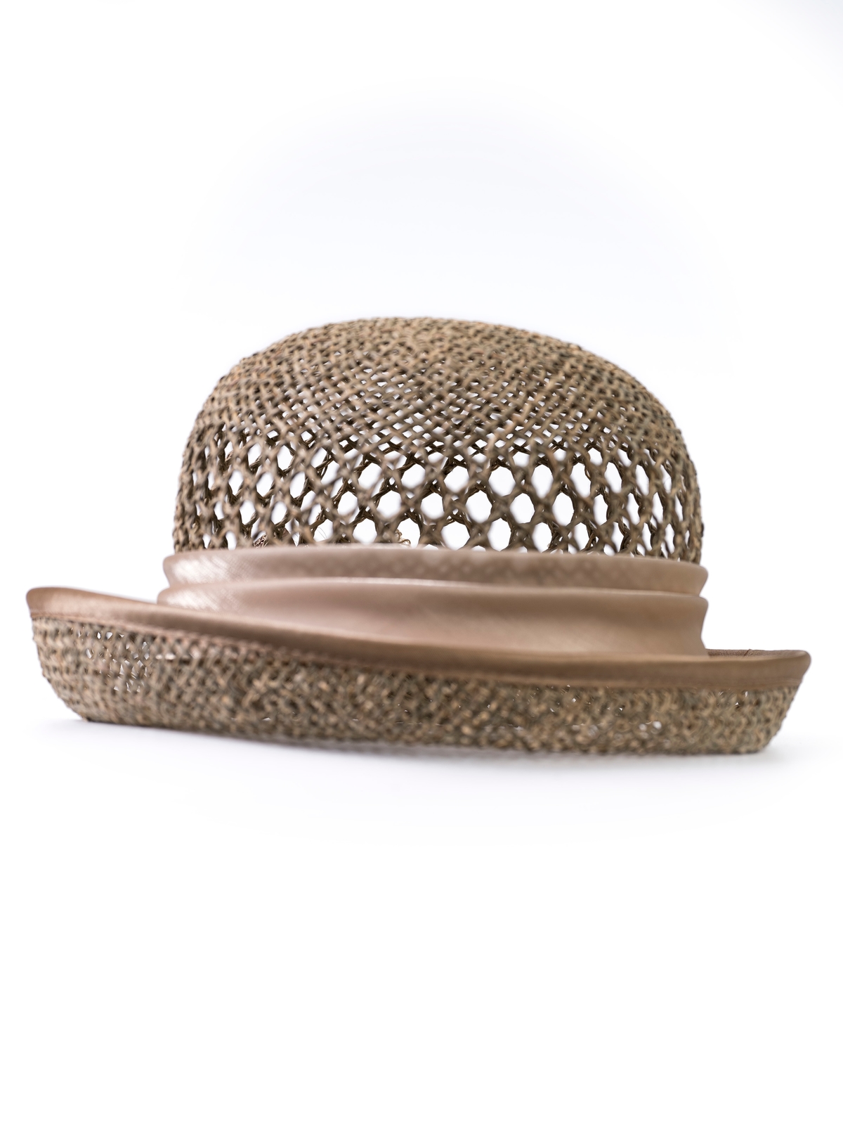 Соломенная шляпка № 20  с ажурным плетением по тулии--8