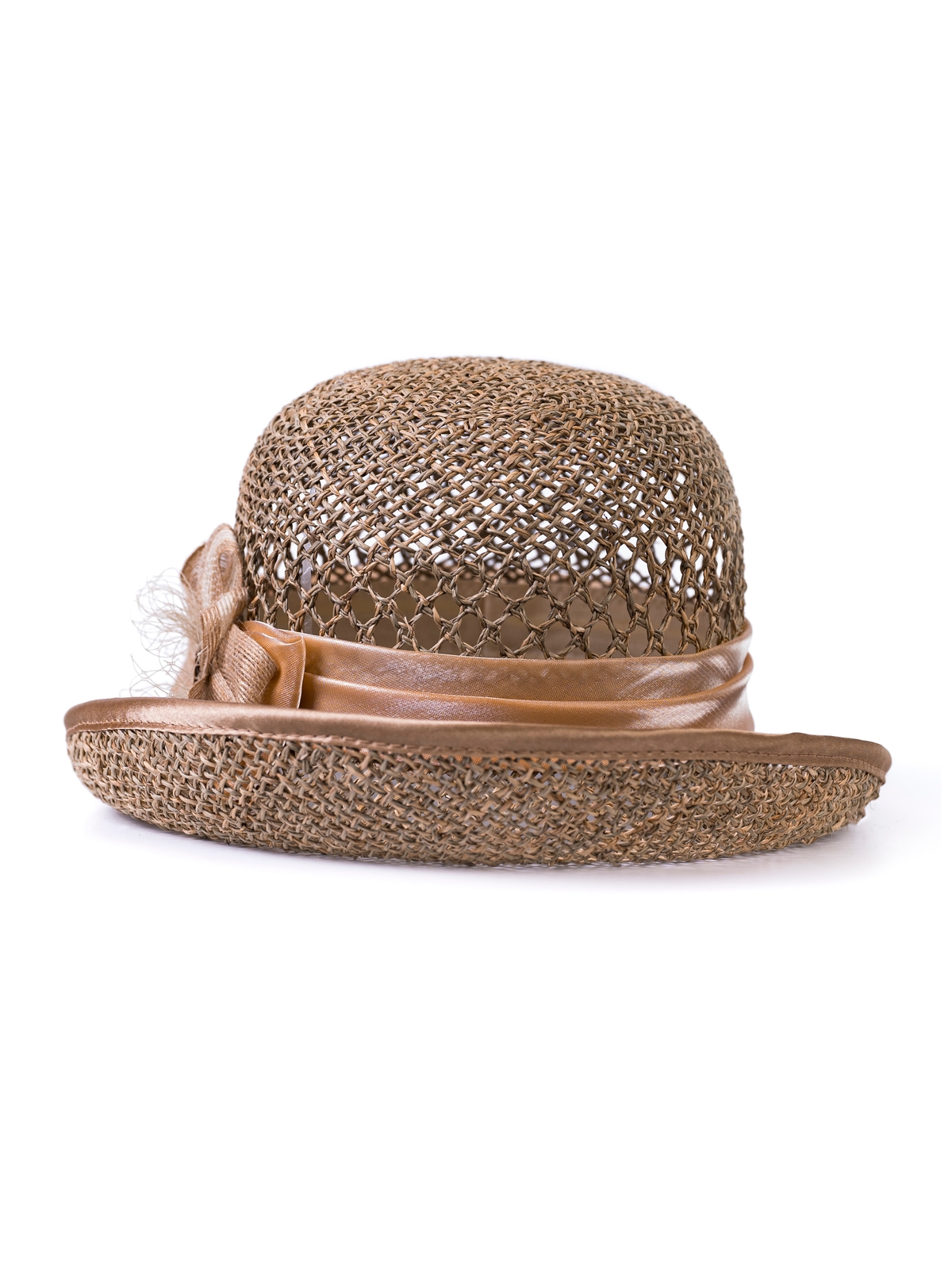 Соломенная шляпка № 25  с ажурным плетением по тулии--2