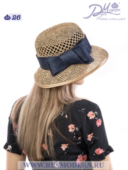 Соломенная шляпка № 26 с с ажурным плетением по тулии --5