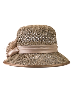 Соломенная шляпка № 26 с с ажурным плетением по тулии --1