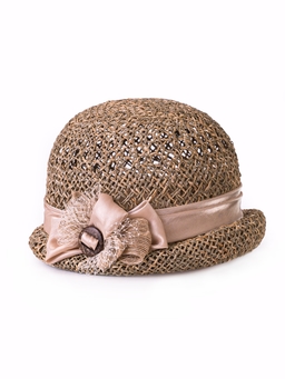 Соломенная шляпка № 320 с ажурным плетением 