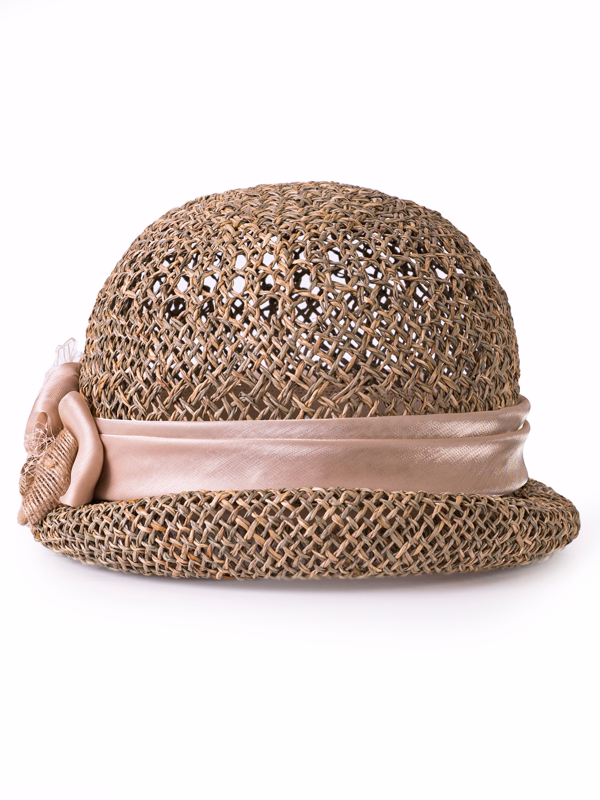 Соломенная шляпка № 320 с ажурным плетением --3