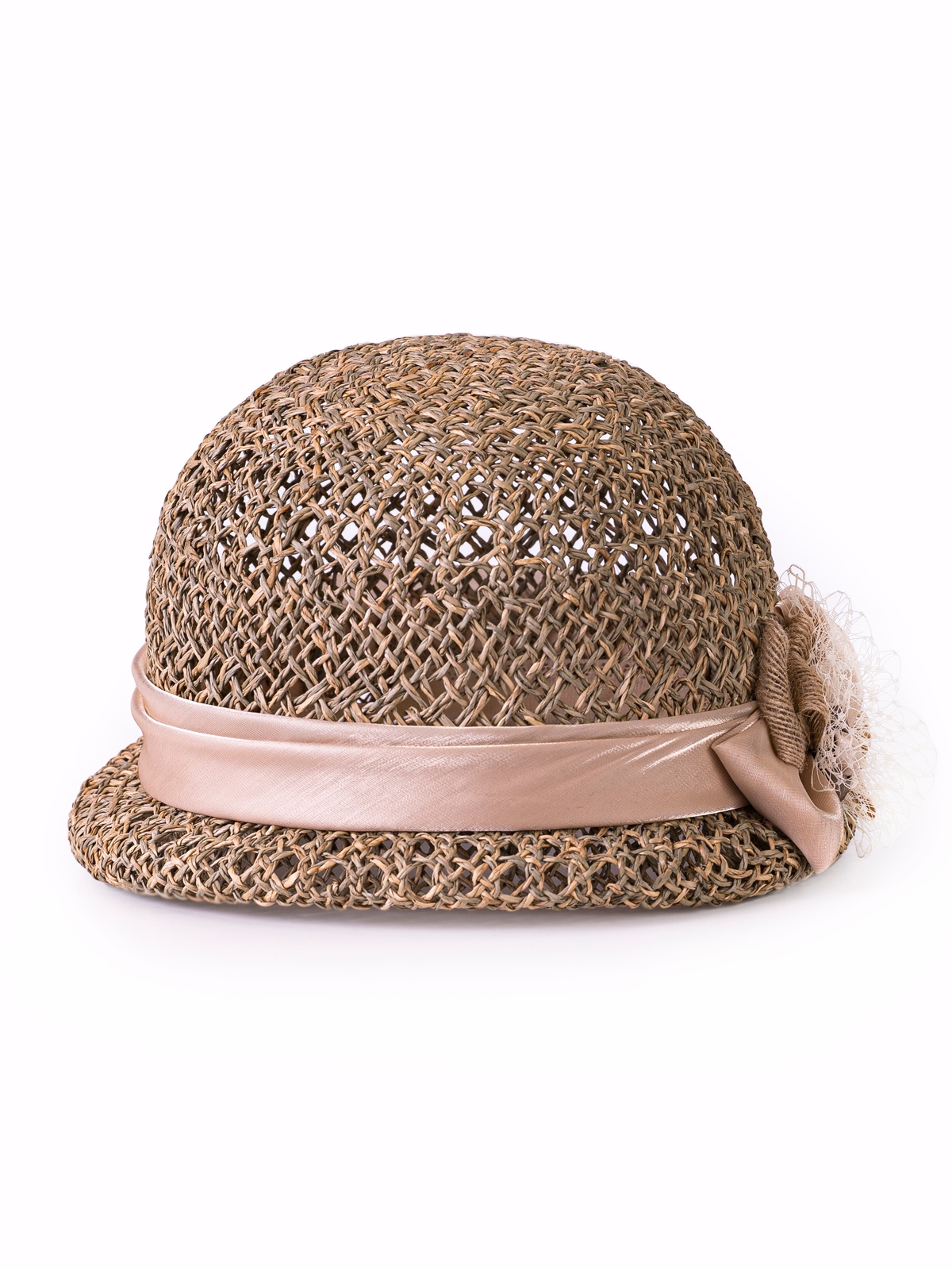 Соломенная шляпка № 320 с ажурным плетением --7