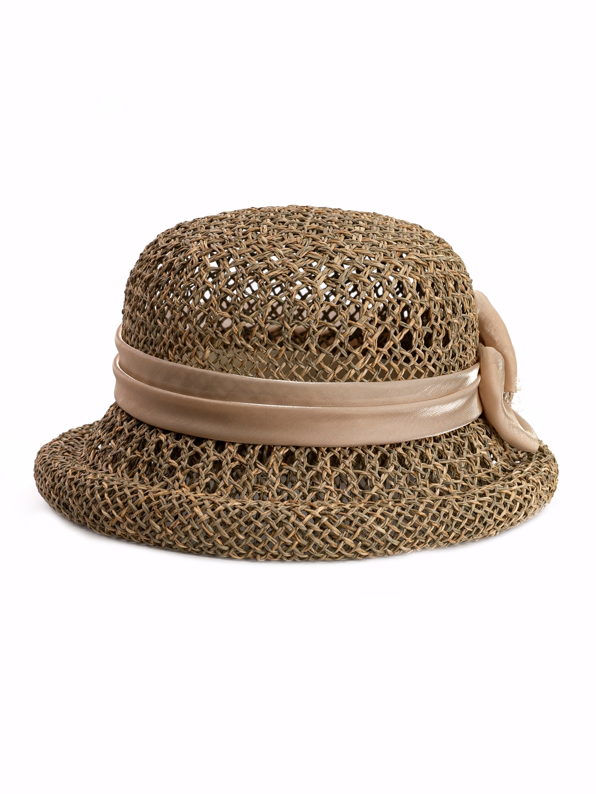 Соломенная шляпка № 321 с ажурным плетением--3