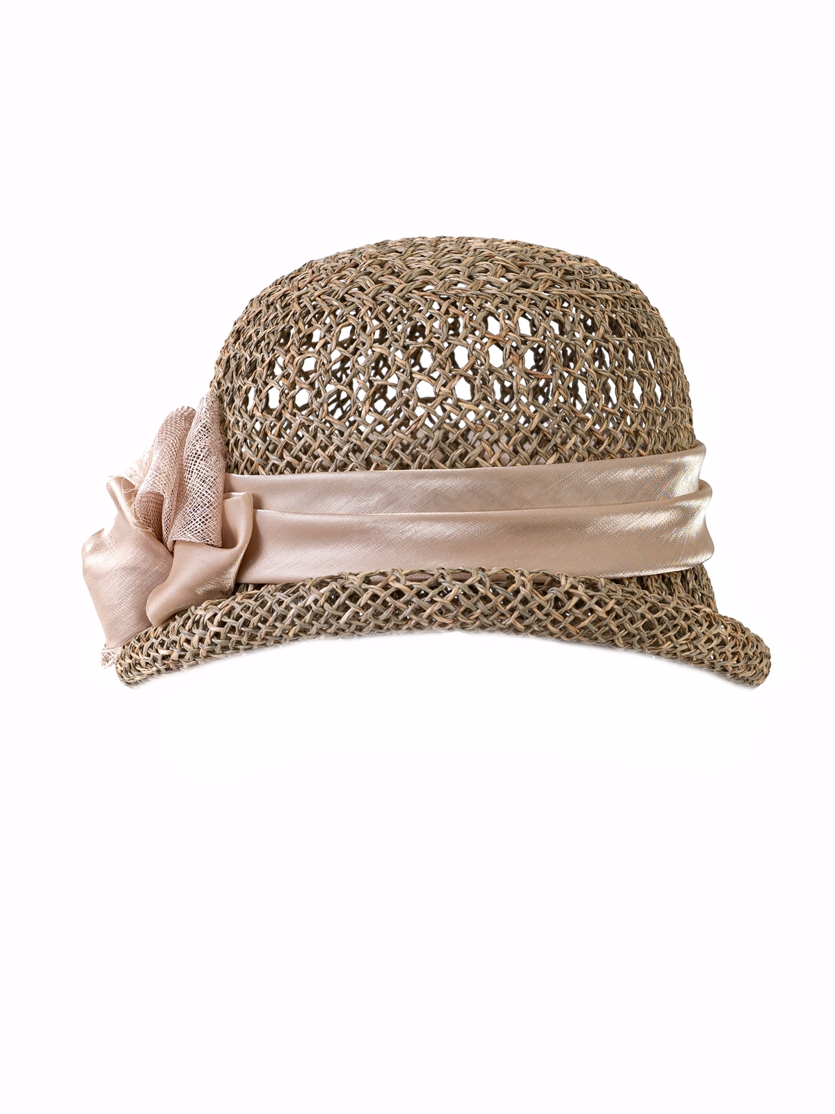 Соломенная шляпка № 322 с ажурным плетением--2