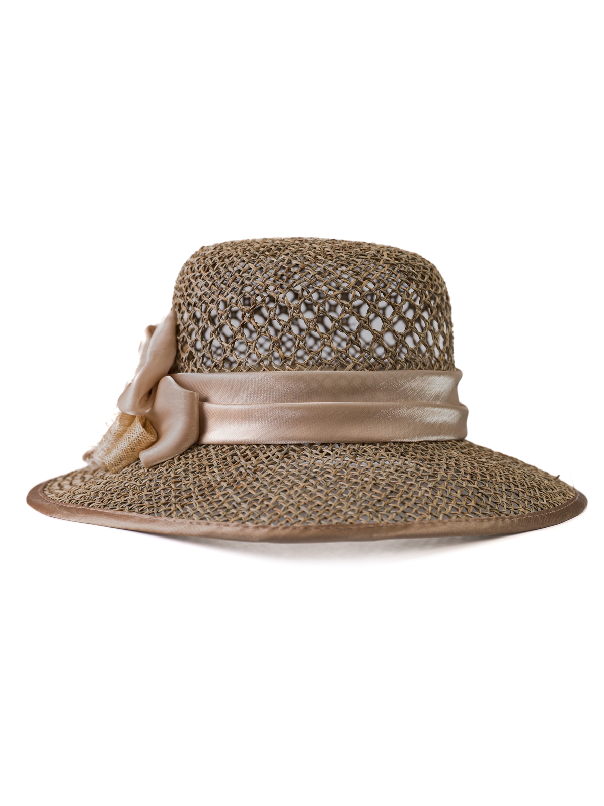 Соломенная шляпка №4 с ажуром по тулии--1