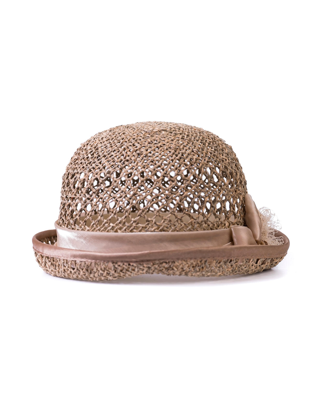 Соломенная шляпка № 40 с ажуром по тулии--0