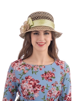 Соломенная шляпка №41с ажуром по полю и тулии--5