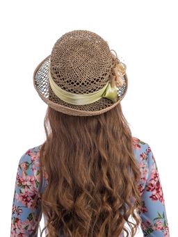 Соломенная шляпка №41с ажуром по полю и тулии--8