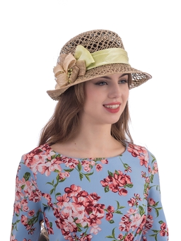Соломенная шляпка №41с ажуром по полю и тулии--12