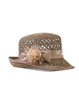 Соломенная шляпка №41с ажуром по полю и тулии--1