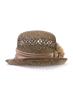 Соломенная шляпка №41с ажуром по полю и тулии--4