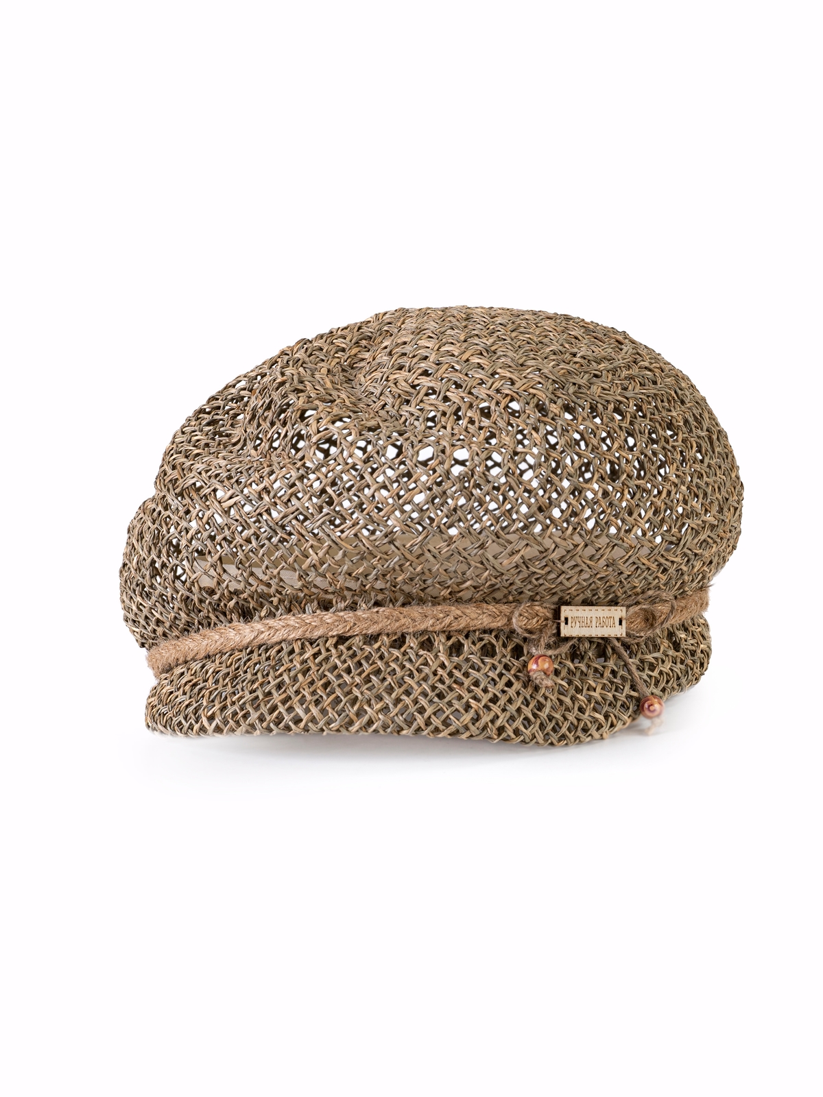 Соломенная кепка   420 с ажурным плетением--1