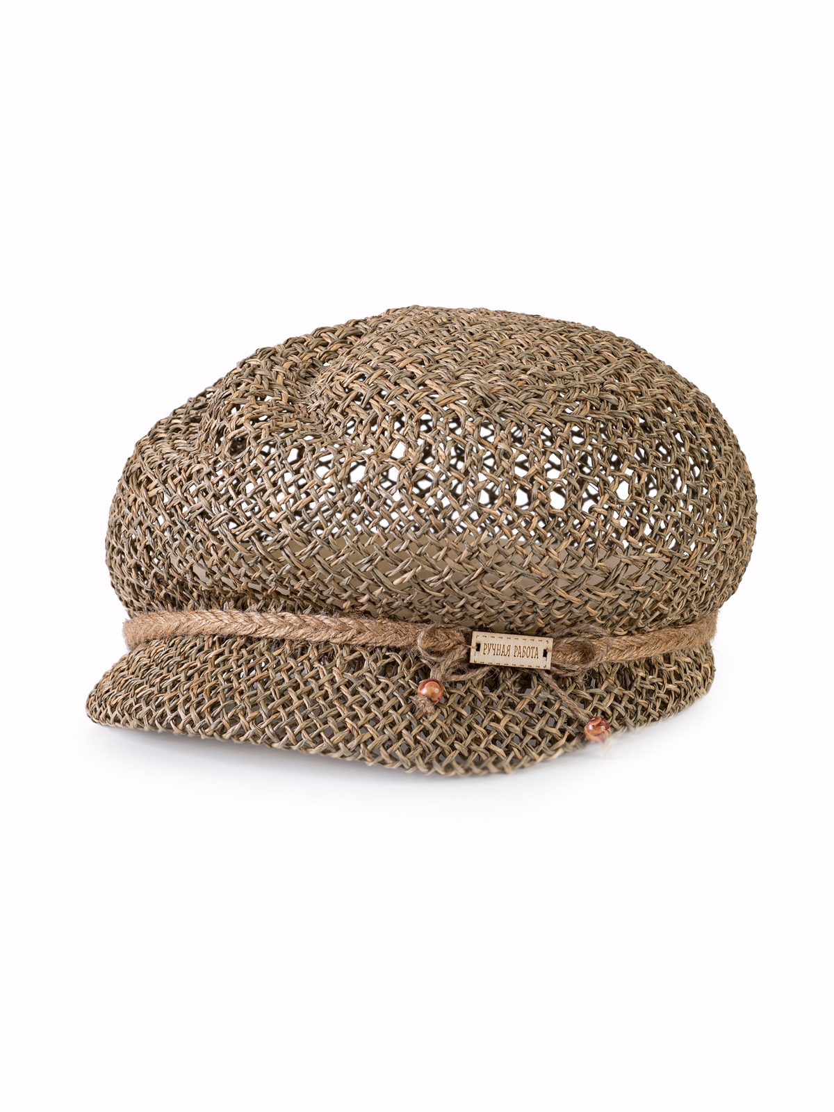 Соломенная кепка   420 с ажурным плетением