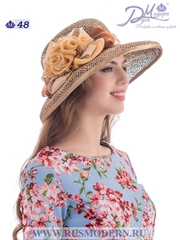 Соломенная шляпка № 48 с плотным плетением