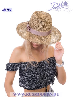Соломенная шляпка №54 с ажуром по тулии 