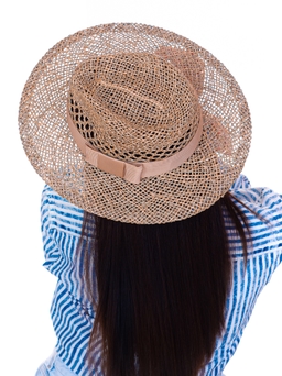 Соломенная шляпка №54 с ажуром по тулии --3