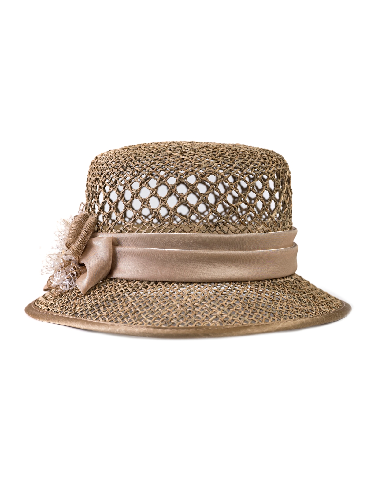 Соломенная шляпка №6с ажуром по тулии --1