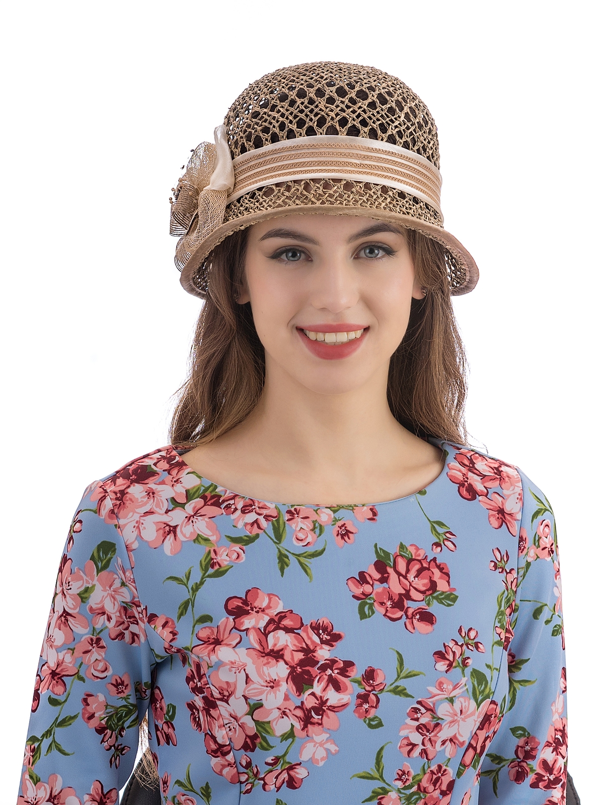 Соломенная шляпка 69 с ажуром по тулии и полю--1