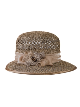 Соломенная шляпка  7 с ажуром по полю и тулии