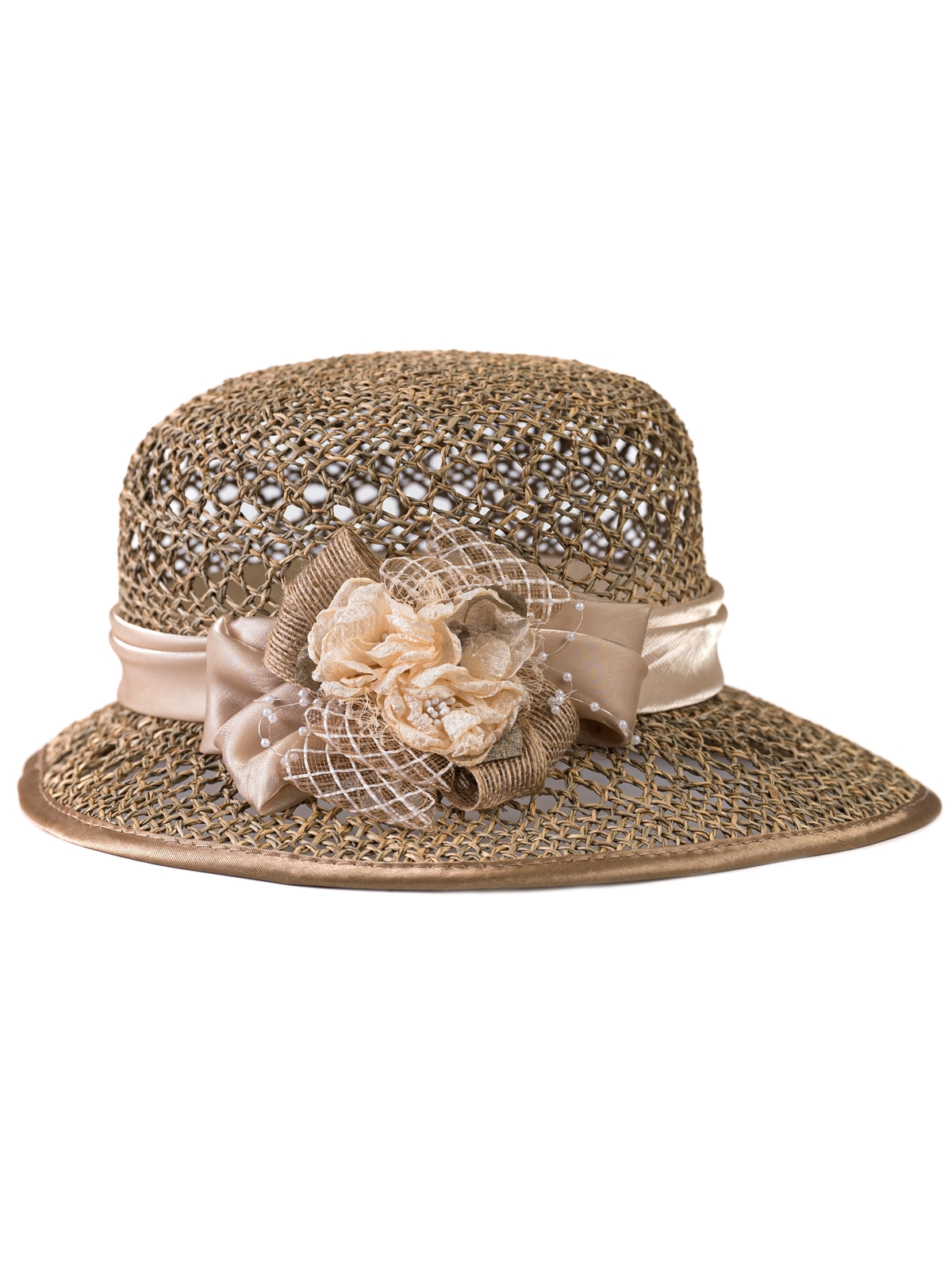 Соломенная шляпка  7 с ажуром по полю и тулии--3