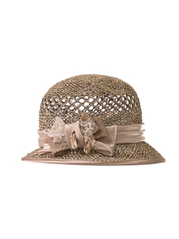 Соломенная шляпка  71 с ажуром по тулии