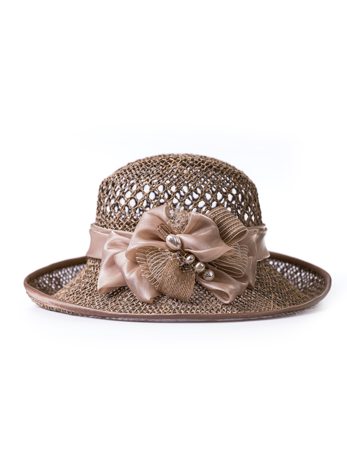 Соломенная шляпка  75 с ажуром по тулии --0